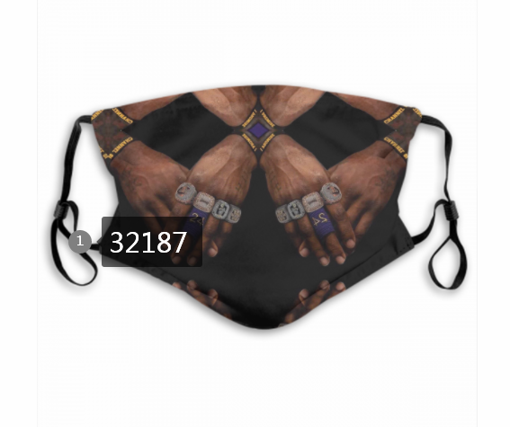 NBA 2020 Los Angeles Lakers37 Dust mask with filter->nba dust mask->Sports Accessory